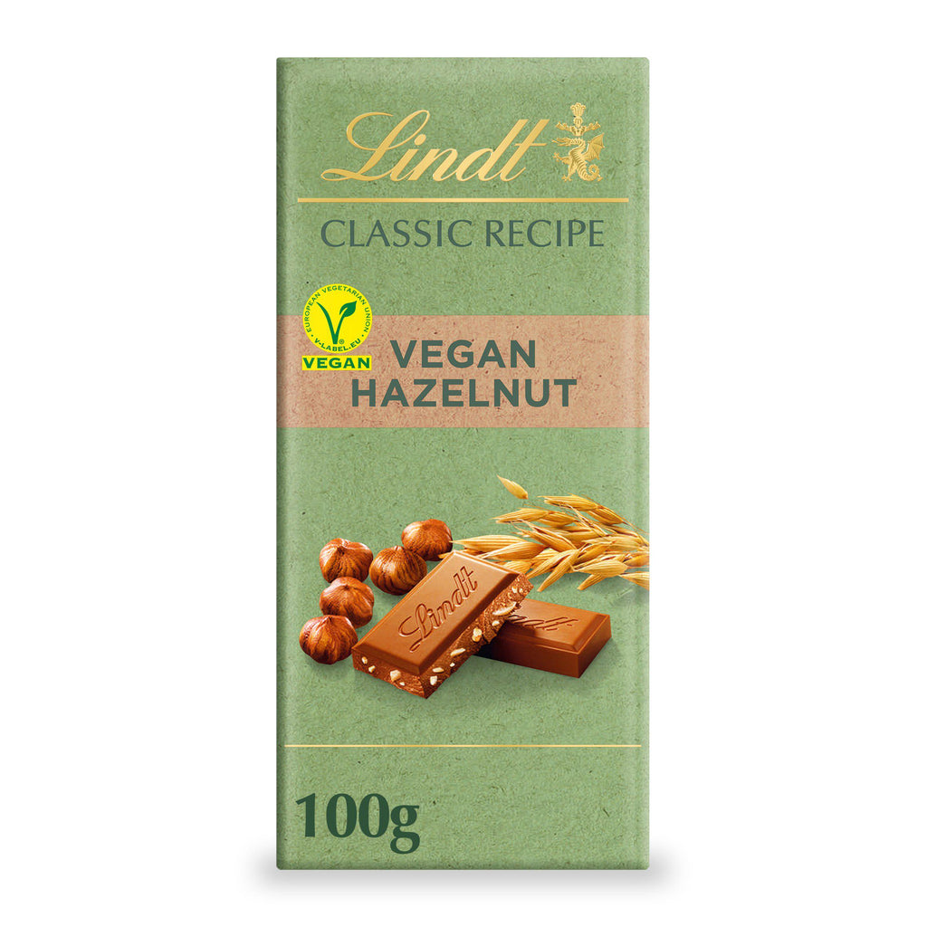 Lindt Classic Recipe Vegan Hazelnut Chocolate Bar 100g