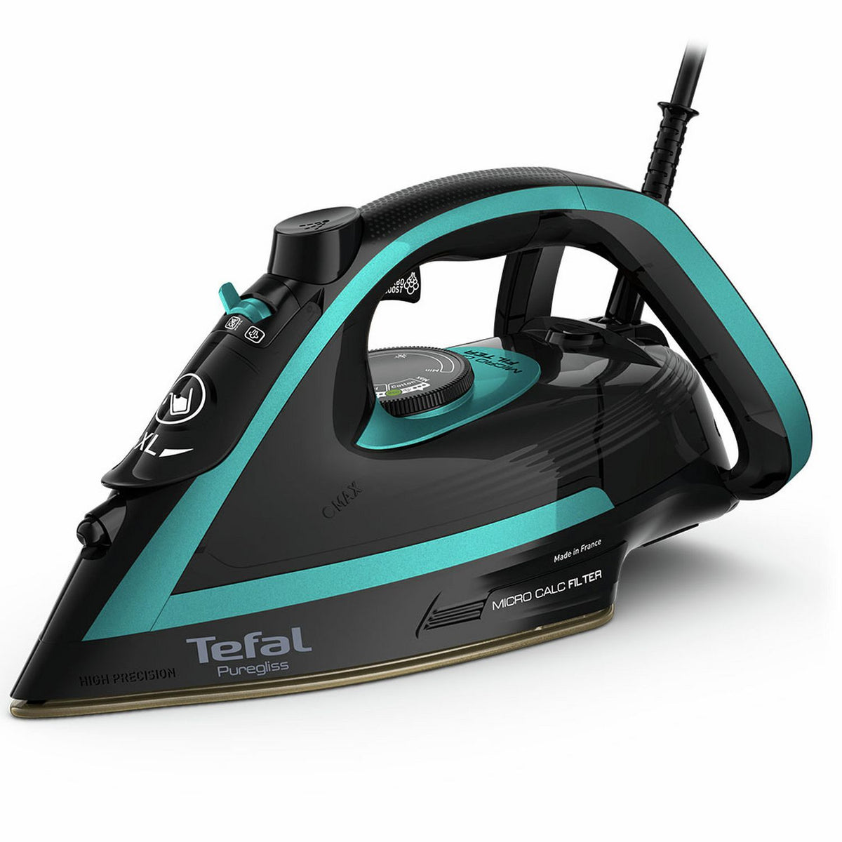 Tefal Puregliss Steam Iron Green & Black (British brand)