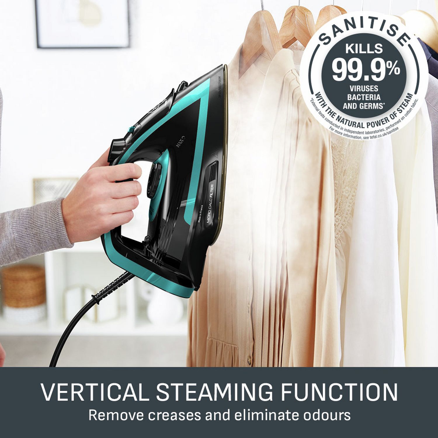 Tefal Puregliss Steam Iron Green & Black (British brand)