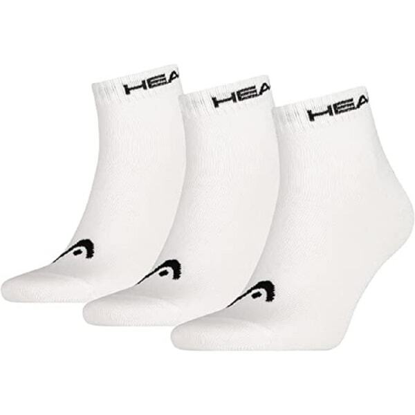 Head Mens Quarter Socks (Pack of 3) (2.5-5) GOODS Superdrug White/Black  