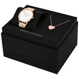 Armani Exchange rose gold-tone watch with stainless steel bracelet 36mm - British product