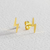 Revere gold plated silver lightning bolt stud earrings (British brand)