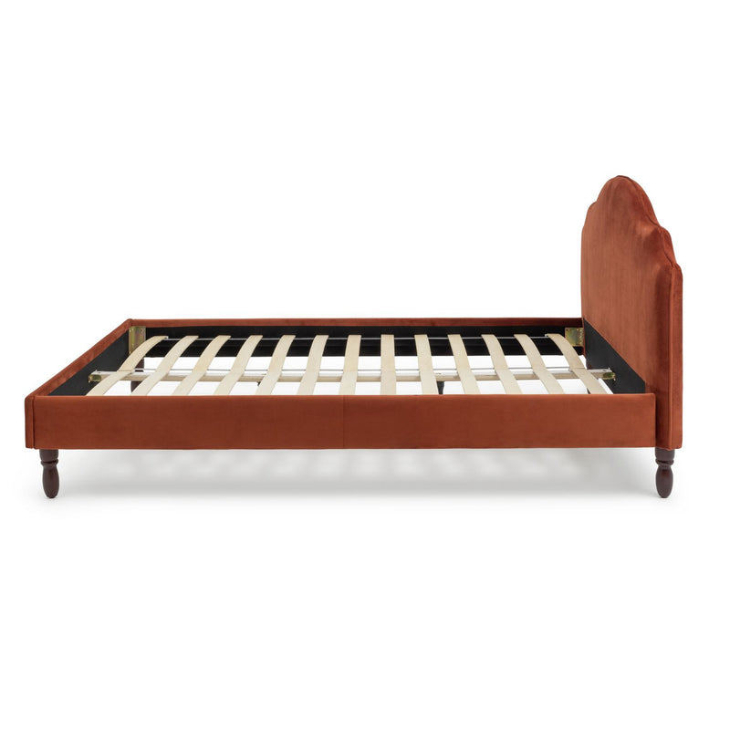Habitat kingsize velvet bed frame in orange, UK version