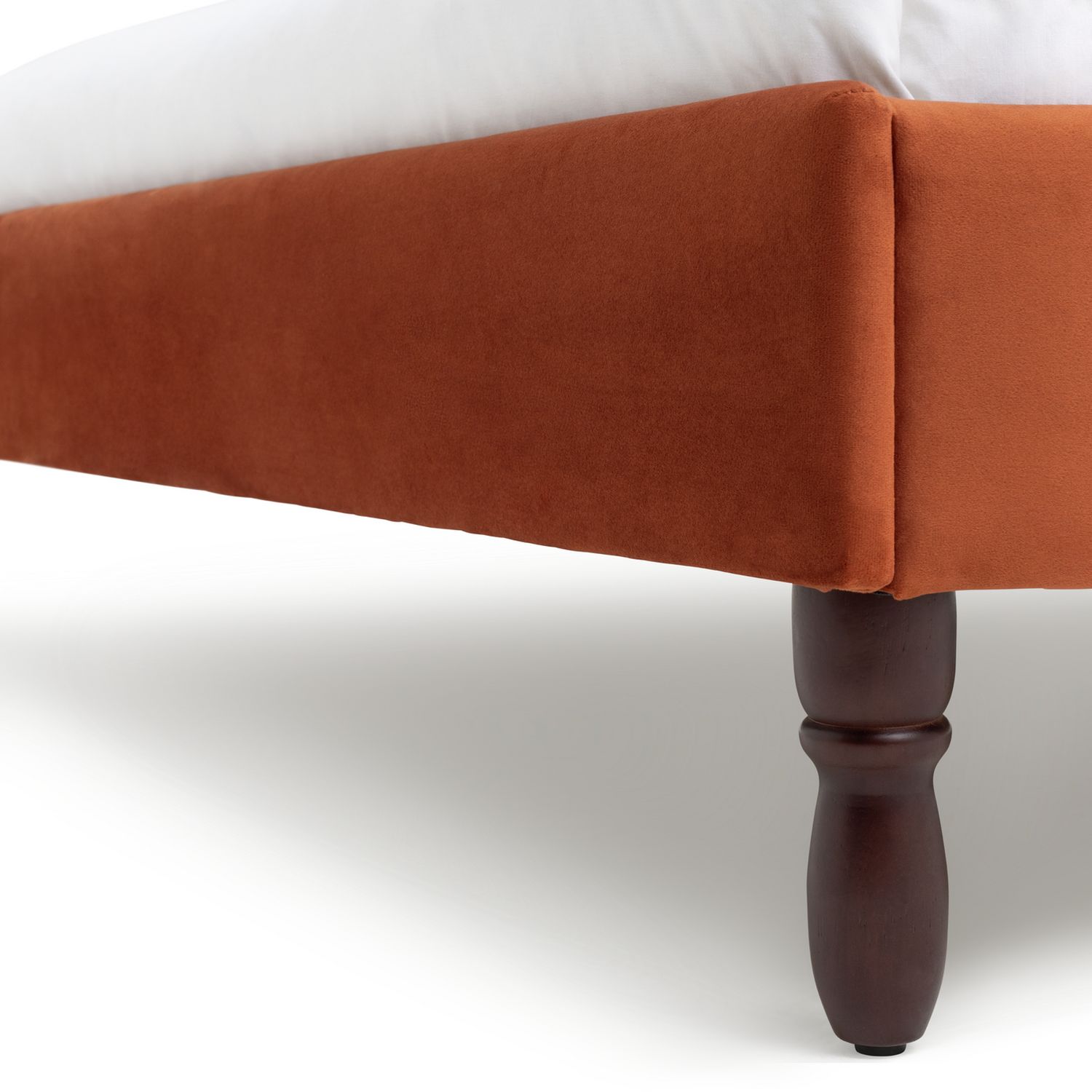 Habitat kingsize velvet bed frame in orange, UK version