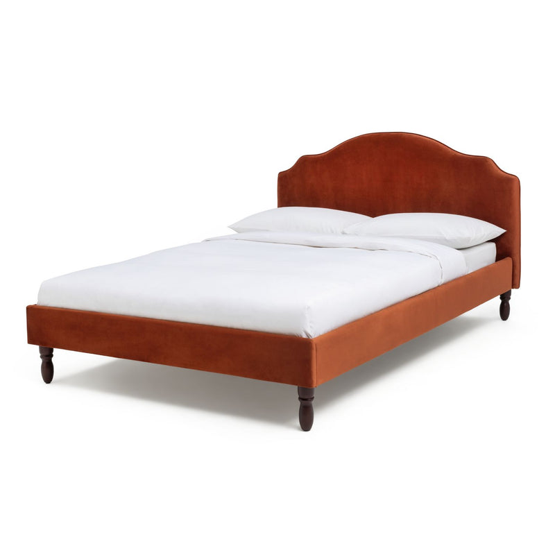 Habitat kingsize velvet bed frame in orange, UK version