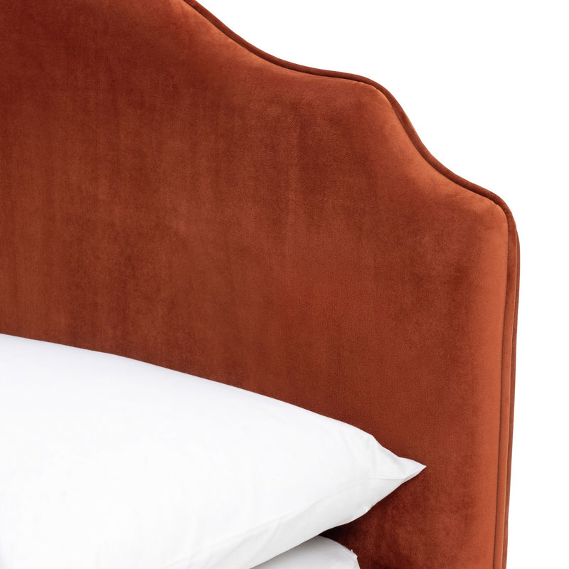 Habitat kingsize velvet bed frame in orange, UK version