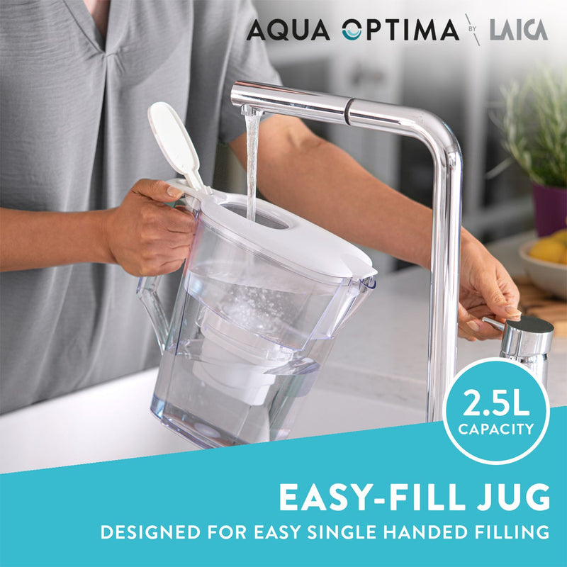 Aqua Optima Liscia water filter jug white 2.5L - British product