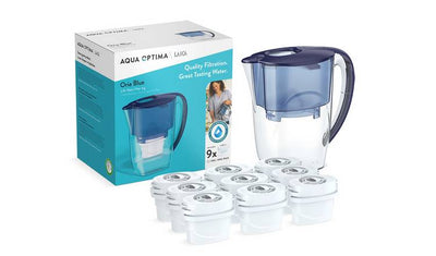 Aqua Optima Oria Wasserfilterkanne mit 9 Filterkartuschen 2,8L