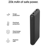 Belkin power bank 20000mAh 15W black, imported from the UK