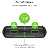 Belkin power bank 20000mAh 15W black, imported from the UK