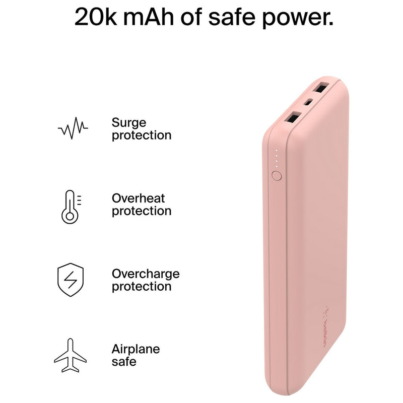 Belkin 15W 20000mAh portable power bank rose gold - British product