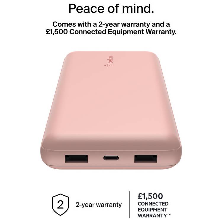 Belkin 15W 20000mAh portable power bank rose gold - British product