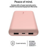 Belkin 15W 20000mAh portable power bank rose gold - British product