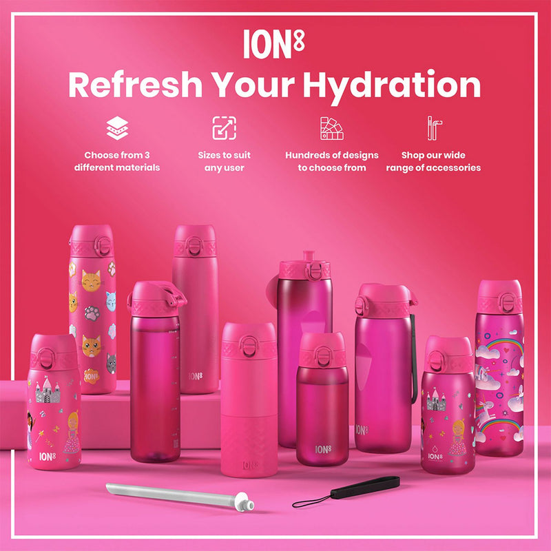 Ion8 Princess Pink water bottle 350ml, UK version