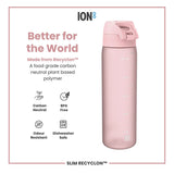 Ion8 rose pink water bottle 500ml, UK version