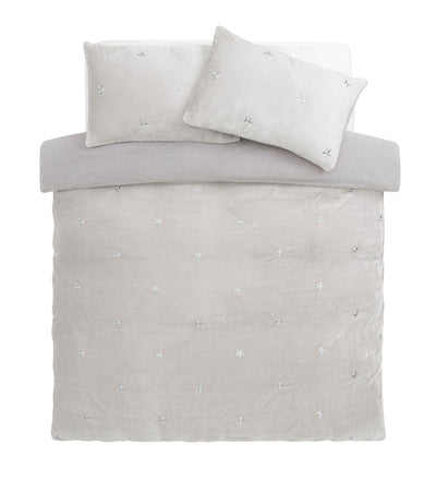 Argos Argos Home Stickerei Stern Fleece Grau Bettbezug und Kissenbezüge Kingsize - Online kaufen bei McGrocer