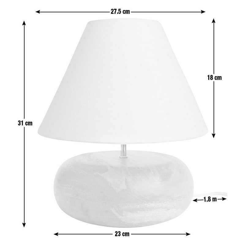 Habitat Pebble Mango Wood Table Lamp Natural and White, UK version