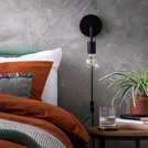 Argos Home Rayner Black Plug-in Wall Light - British product