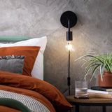 Argos Home Rayner Black Plug-in Wall Light - British product