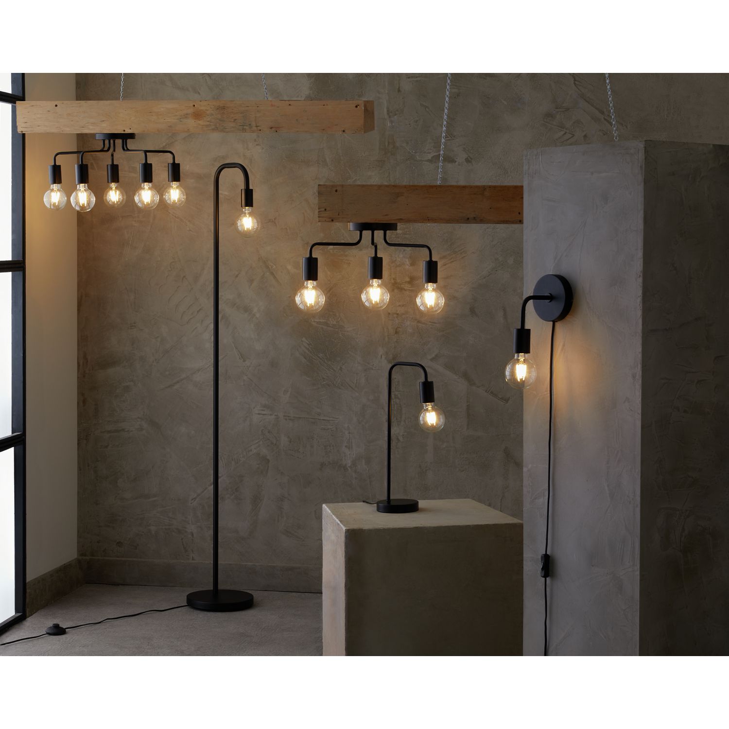 Argos Home Rayner Black Plug-in Wall Light - British product