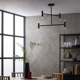 Habitat black steel LED flush ceiling light with exposed bulbs, H51.8 x 63cm, UK version