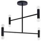 Habitat black steel LED flush ceiling light with exposed bulbs, H51.8 x 63cm, UK version
