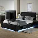 XR Living Ava Kingsize Black TV LED Bed Frame (British brand)