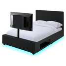 XR Living Ava Kingsize Black TV LED Bed Frame (British brand)