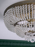 Brass Bamburgh ceiling light with glass beads, imported from the UK
