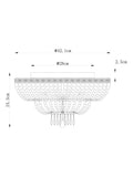 Brass Bamburgh ceiling light with glass beads, imported from the UK