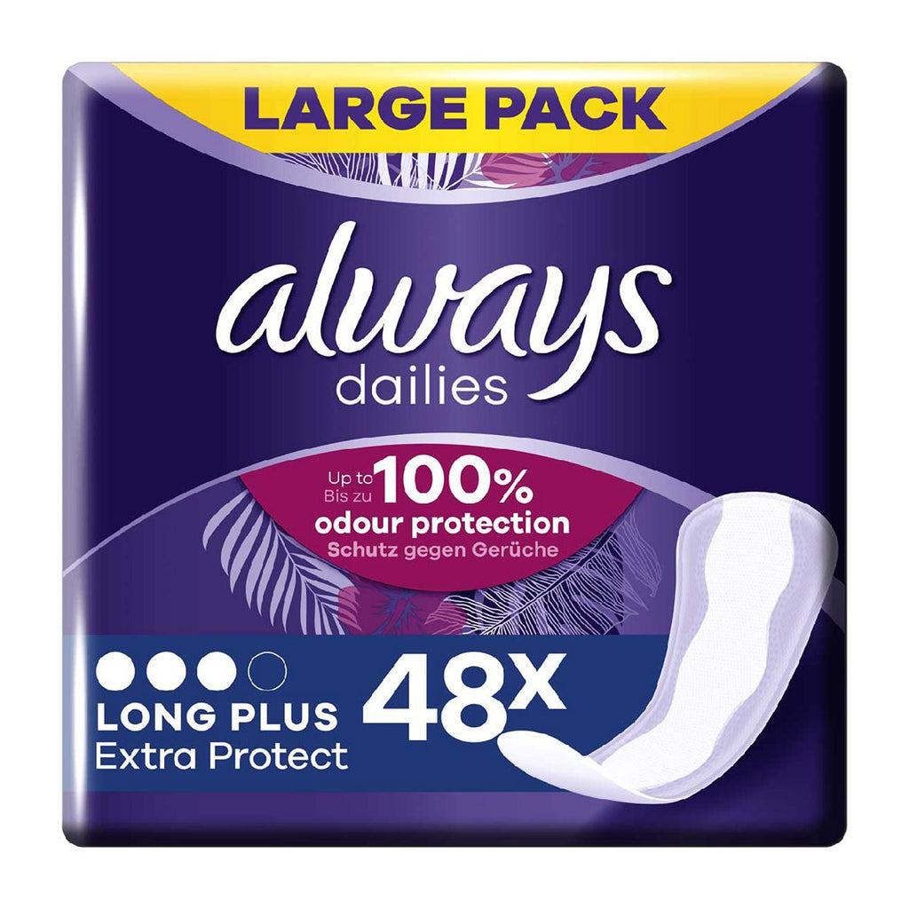 Always Dailies Long Plus Extra Protect Panty Liners x48