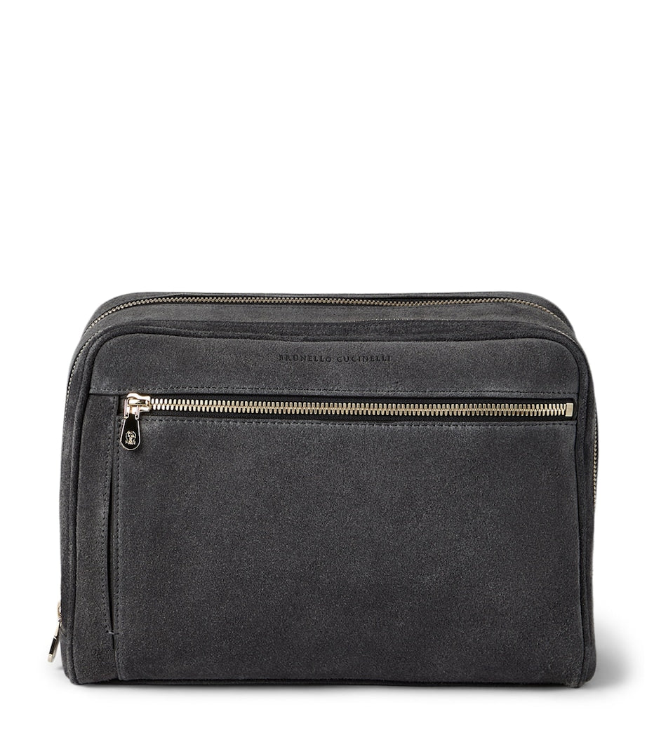 Brunello Cucinelli suede wash bag - British product