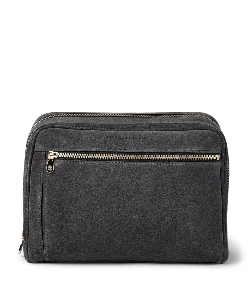 Brunello Cucinelli suede wash bag - British product
