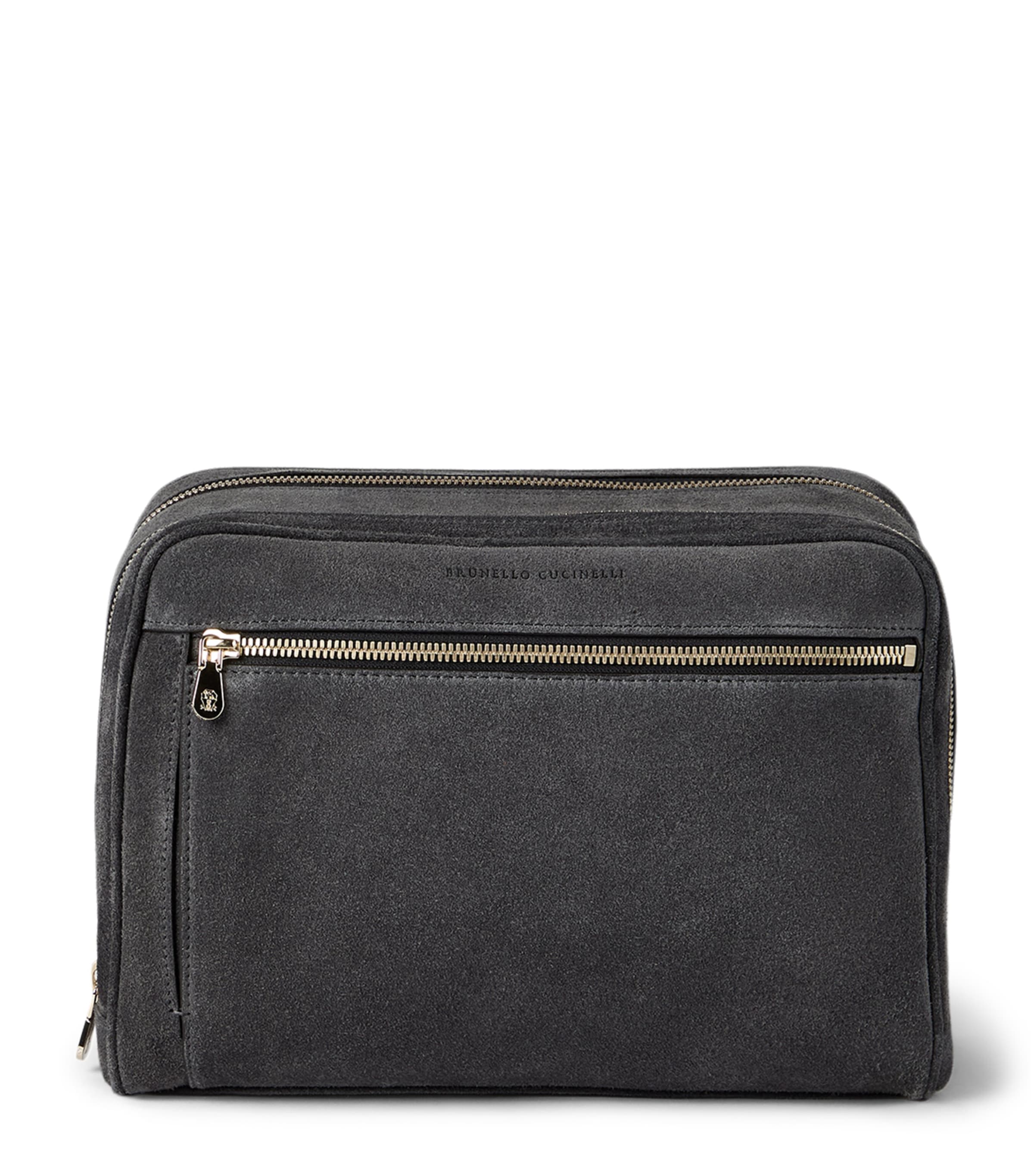 Brunello Cucinelli suede wash bag - British product
