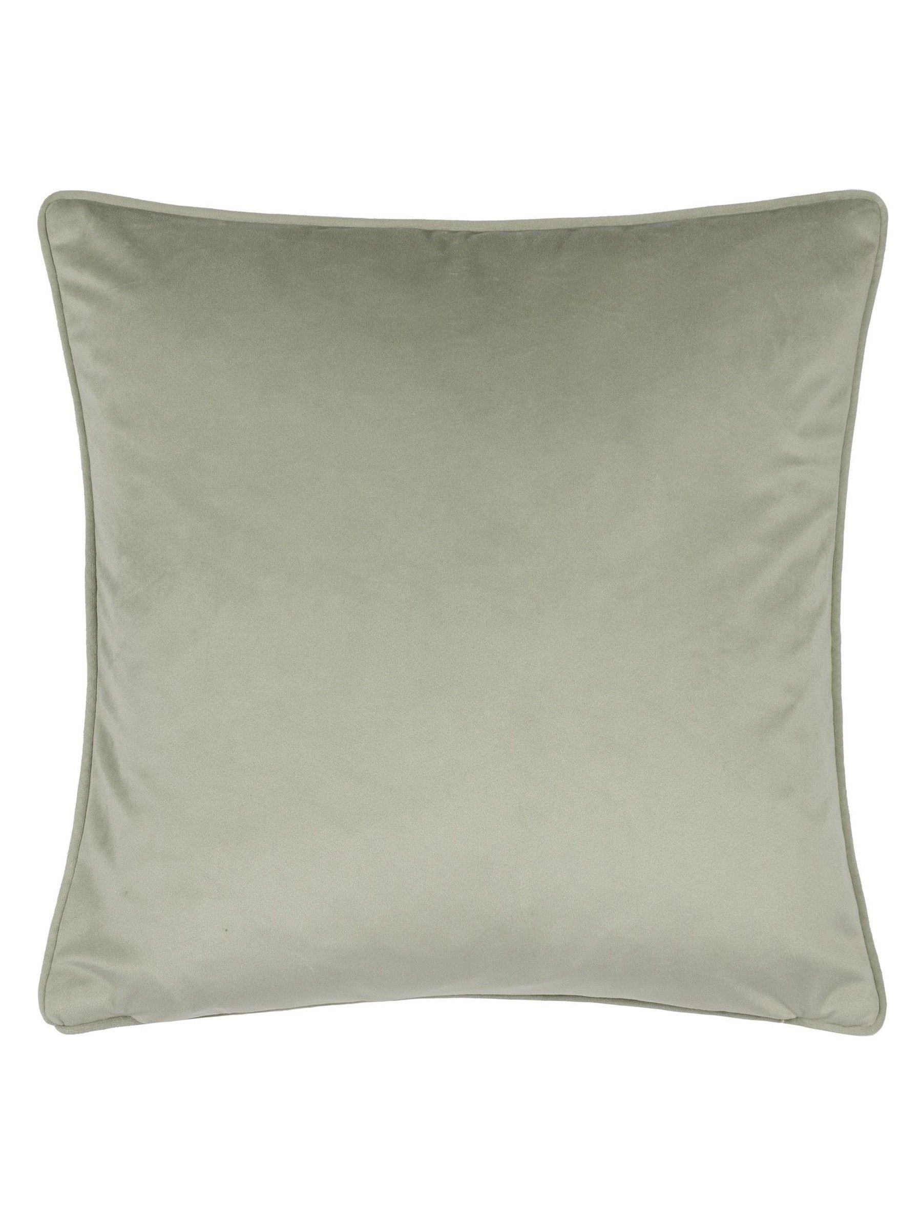 Wylder cushion celandine floral velvet piped 43cm, imported from the UK