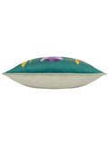 Wylder cushion celandine floral velvet piped 43cm, imported from the UK