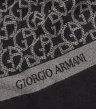 Giorgio Armani wool monogram jacquard scarf, UK version