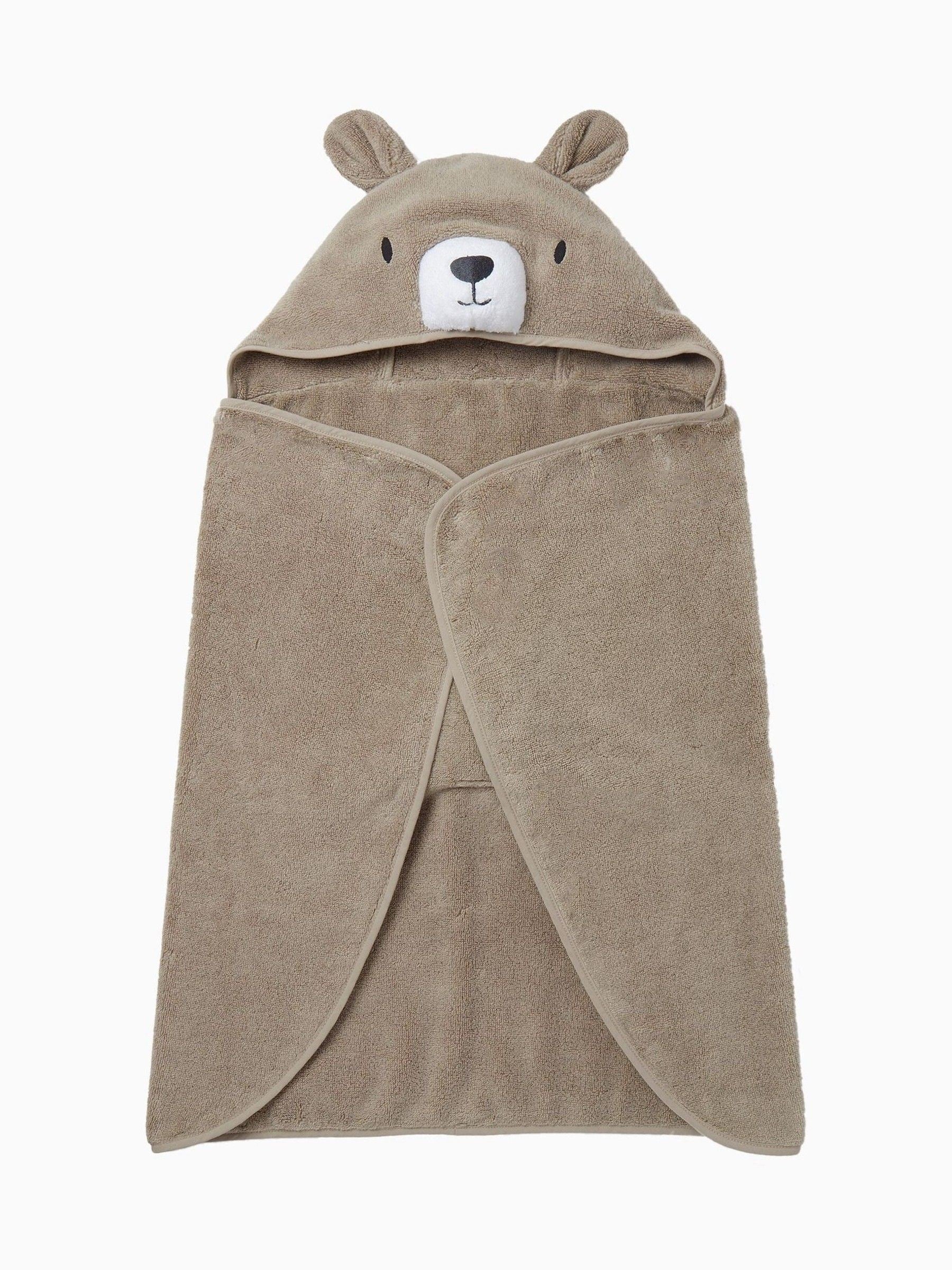 MORI bear hooded baby towel 75x75cm - British product
