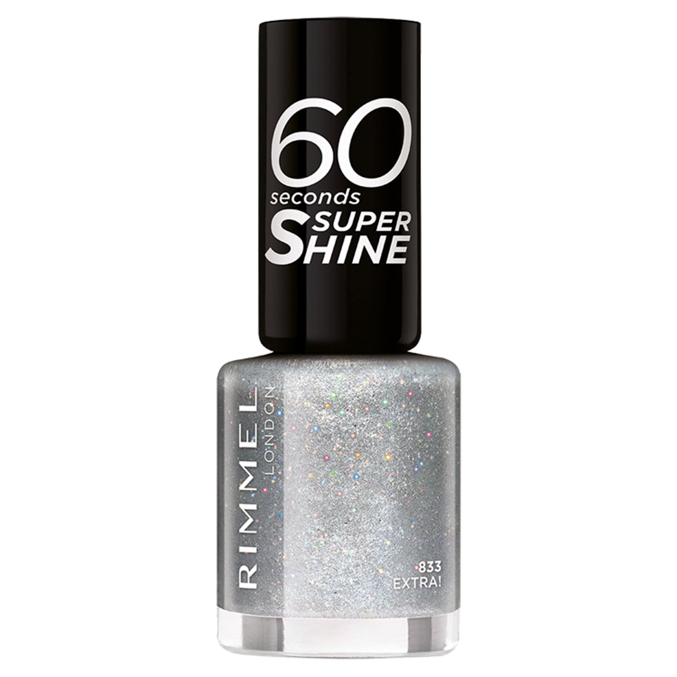 Rimmel 60 Seconds Glitter Nail Polish Silver 8ml All Sainsburys   