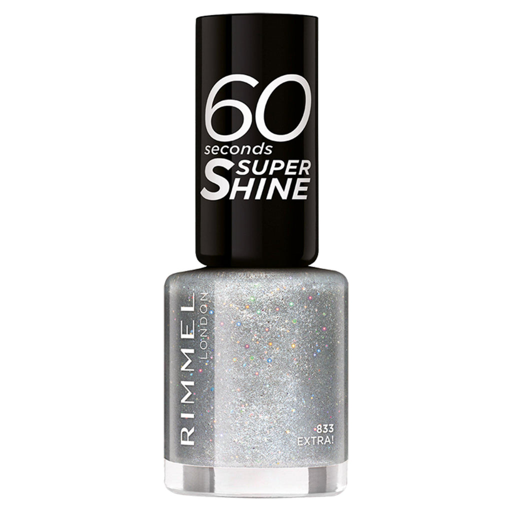 Rimmel 60 Seconds Glitter Nail Polish Silver 8ml