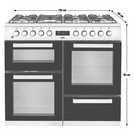 Beko KDVF100X dual fuel range cooker stainless steel 100cm - British product