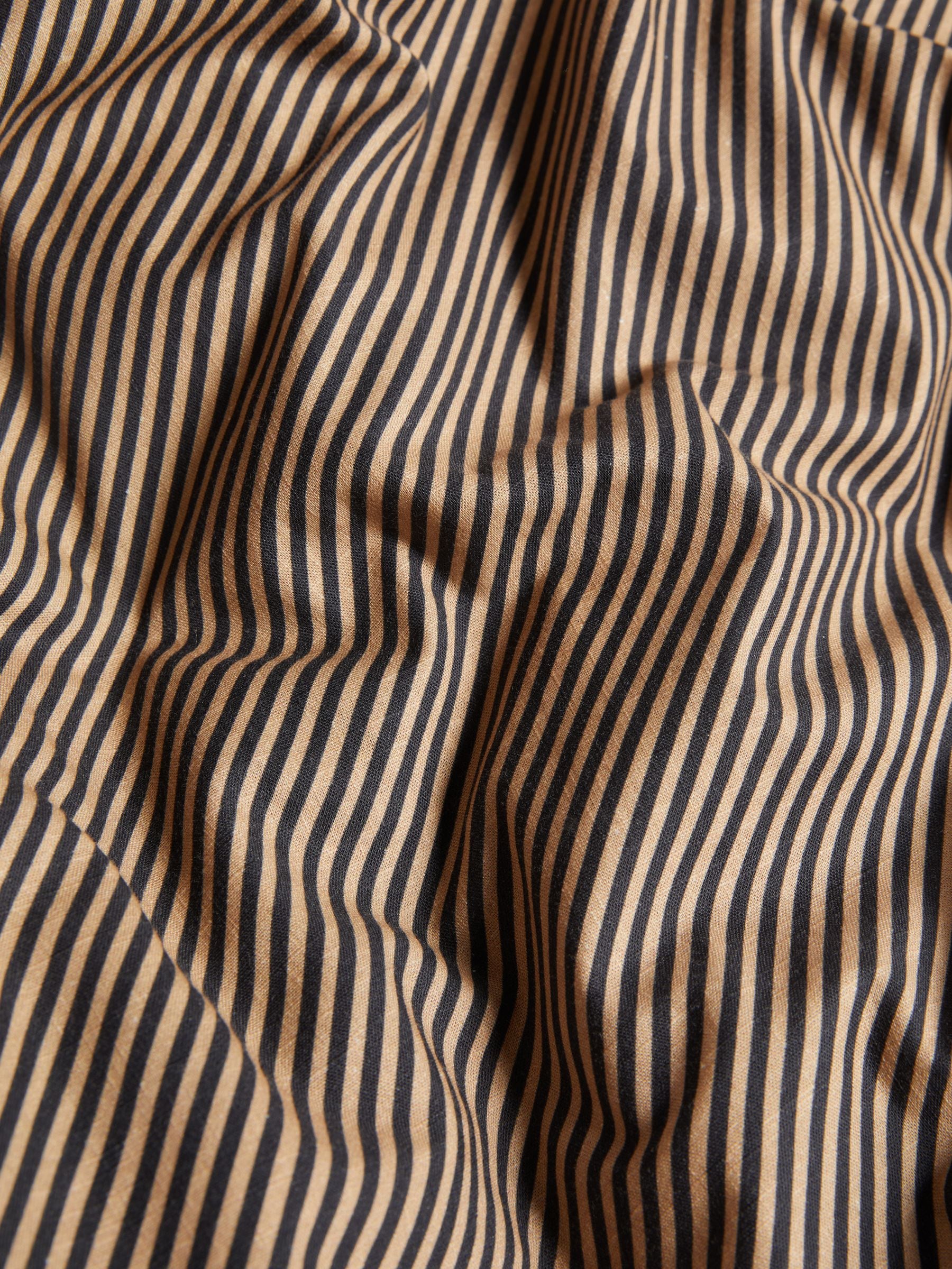 Rockett St George black pencil stripe scalloped duvet cover and pillowcase set, imported from the UK