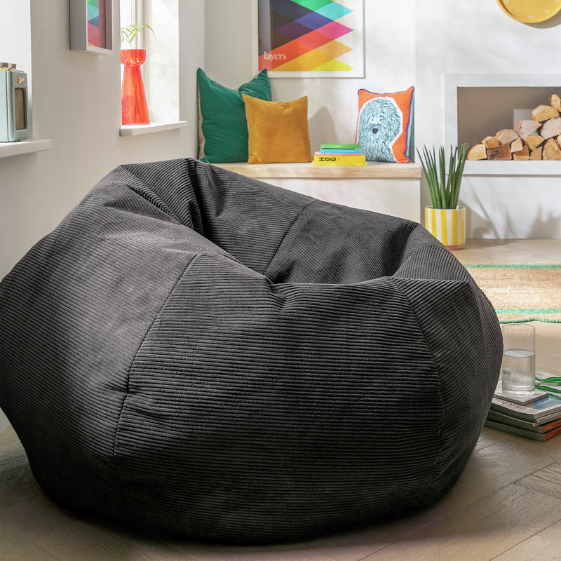 Kaikoo Ayrton Cord Grey beanbag 55x70x70cm, UK version
