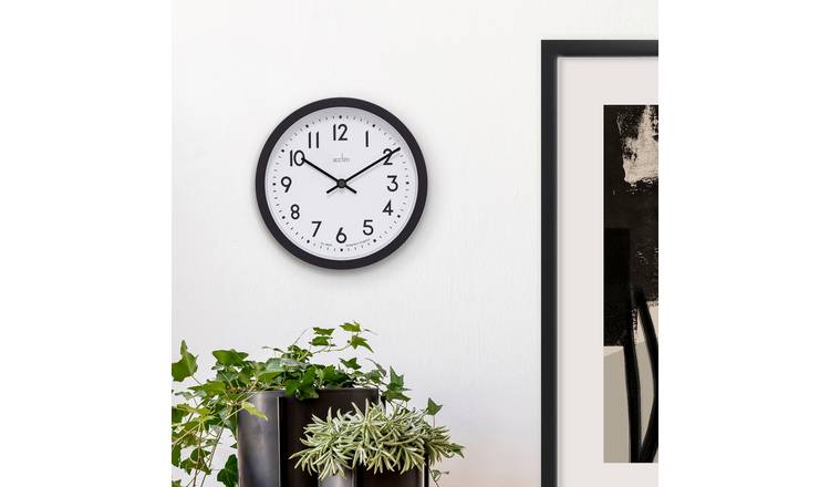 Acctim Retro Analogue Wall Clock Black 20cm - British product