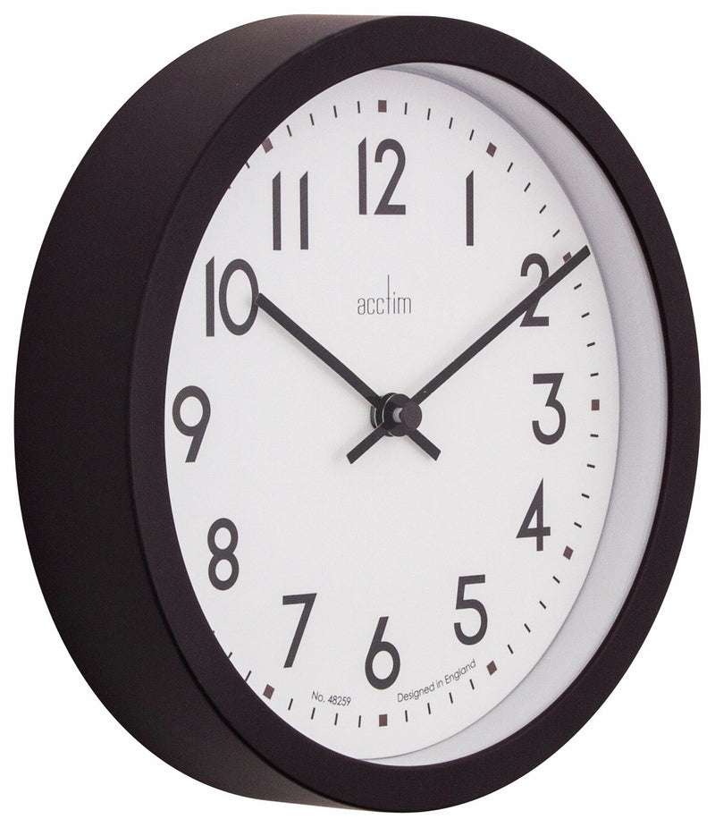 Acctim Retro Analogue Wall Clock Black 20cm - British product