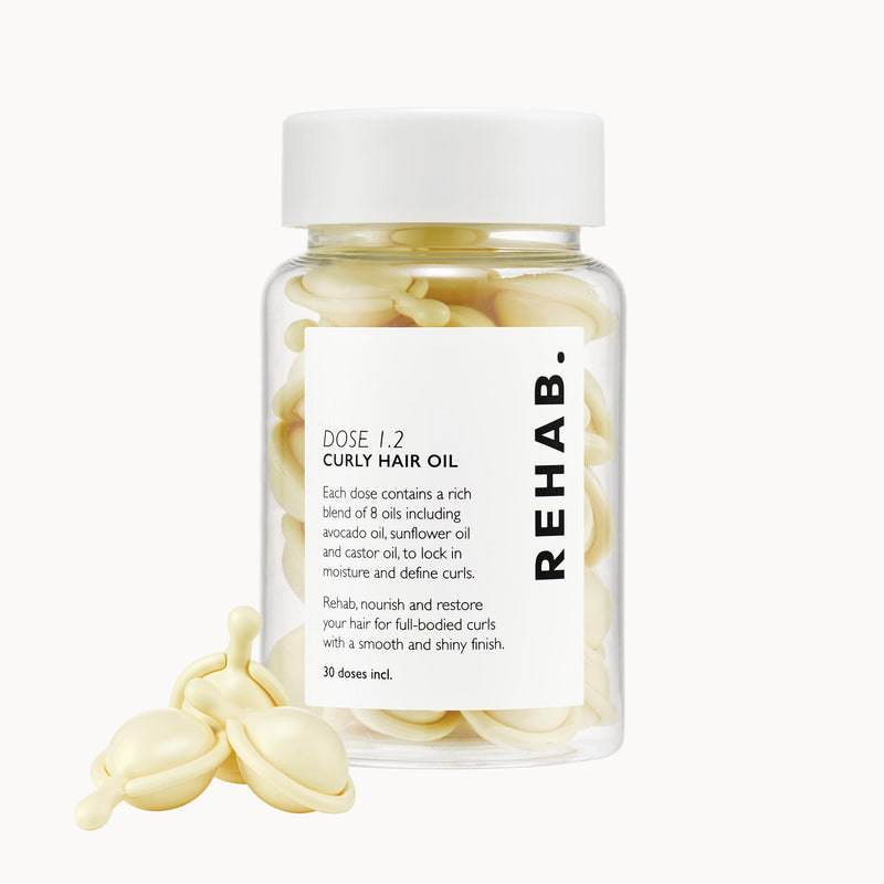 Rehab Dose 1.2 curly hair oil capsules, UK version