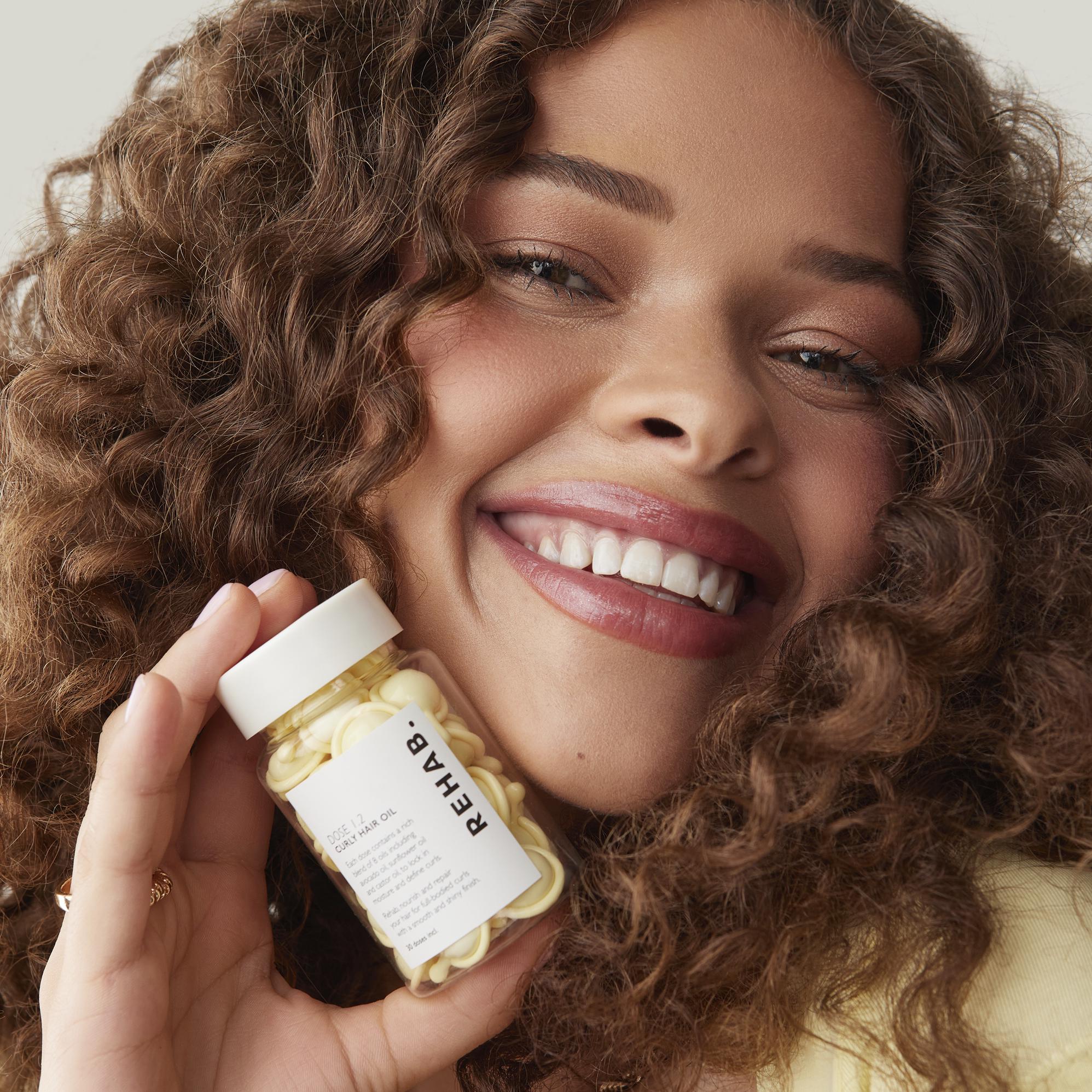 Rehab Dose 1.2 curly hair oil capsules, UK version