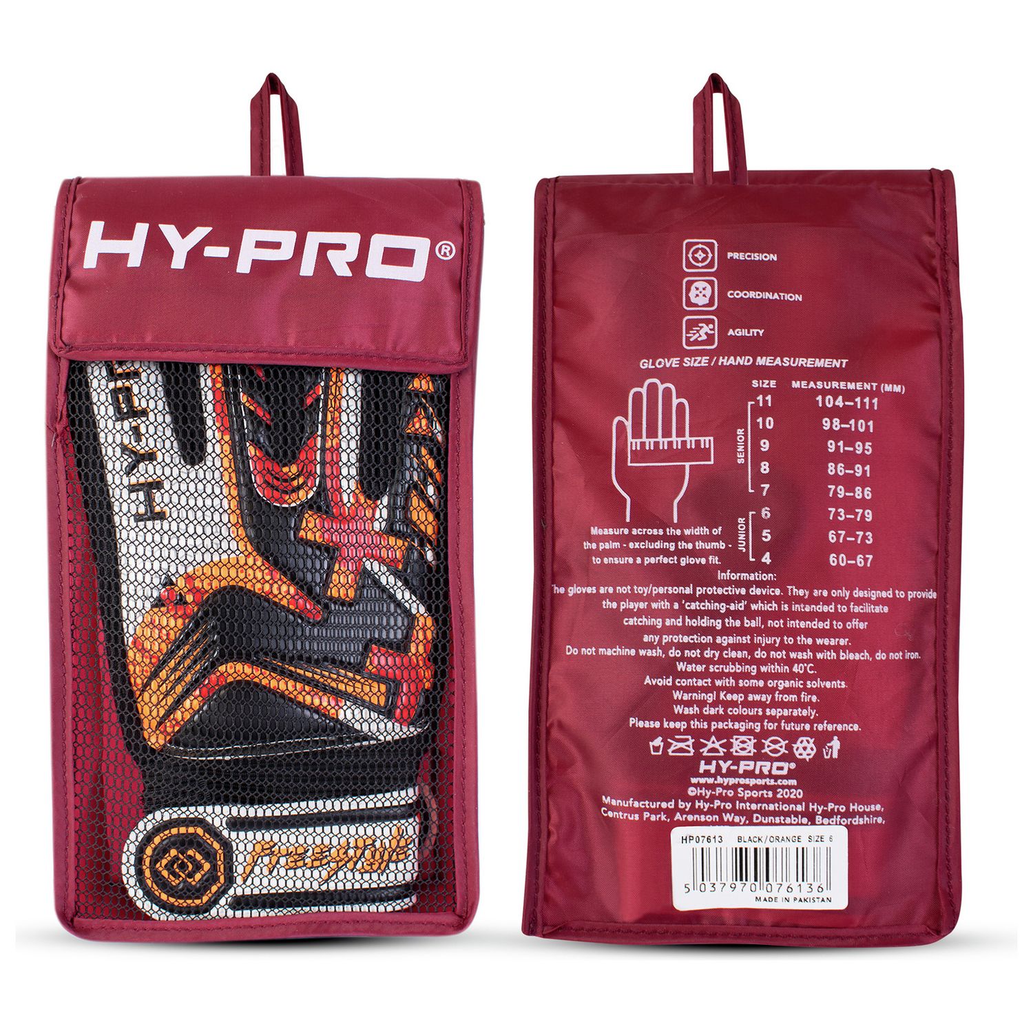 Hy-Pro junior goalkeeper gloves size 6, UK version