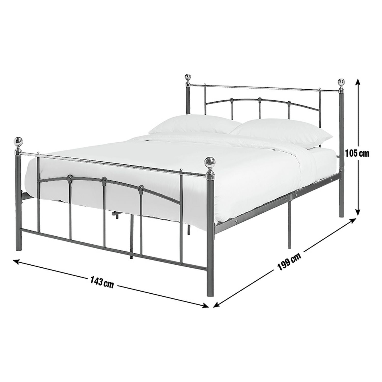 Argos Home Yani white double metal bed frame - British product