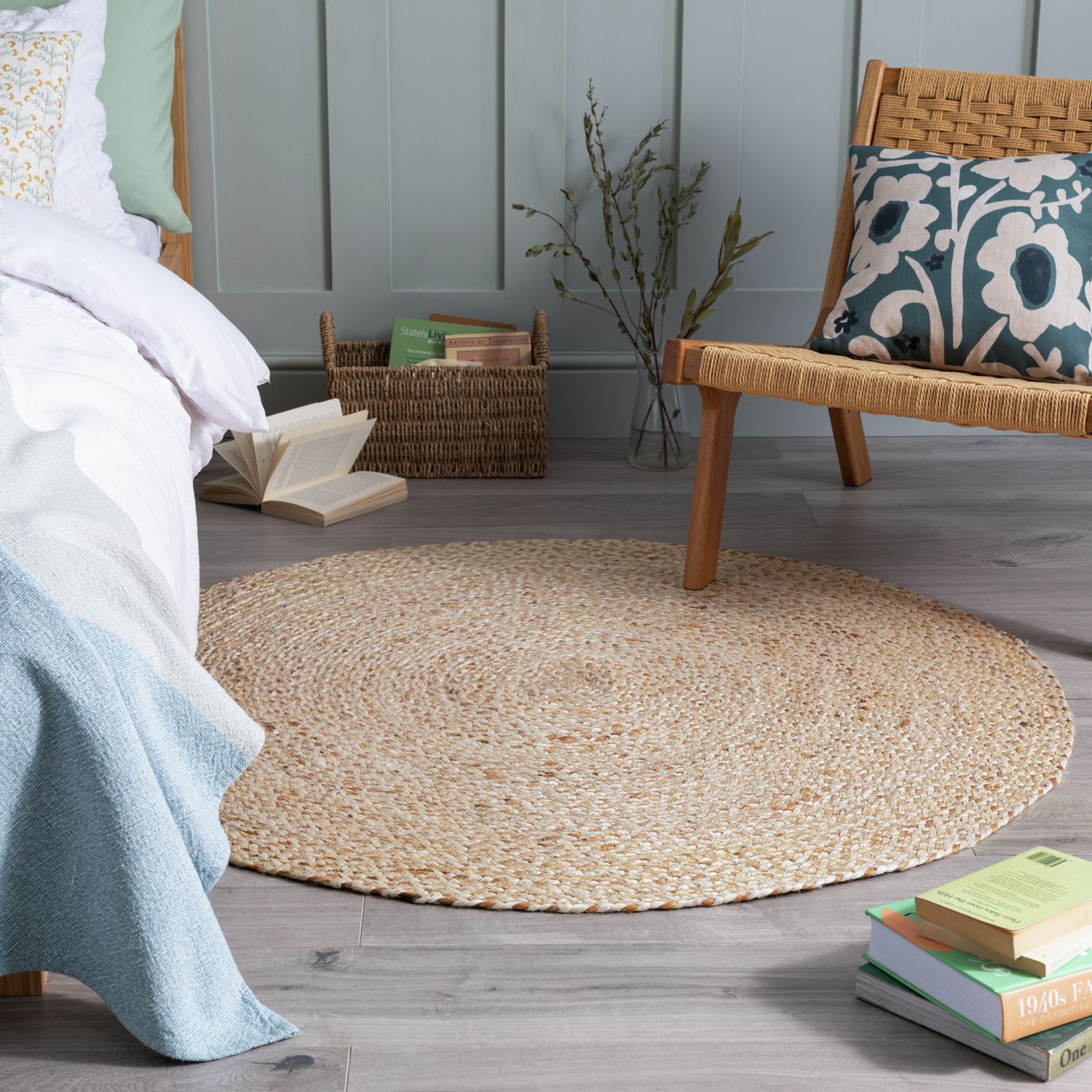 Habitat Braided Round Natural Jute  Rug - 100cm